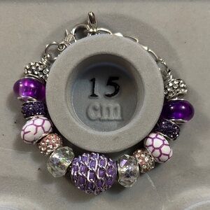 Chic Purple and Silver Beaded Bracelet
